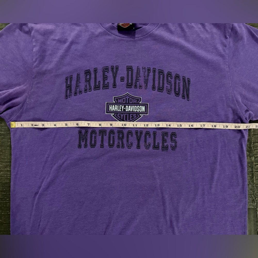 Harley Davidson Purple Graphic Tee Virginia Beach Y2K Motorcycle Biker Shirt - Picture 8 of 9